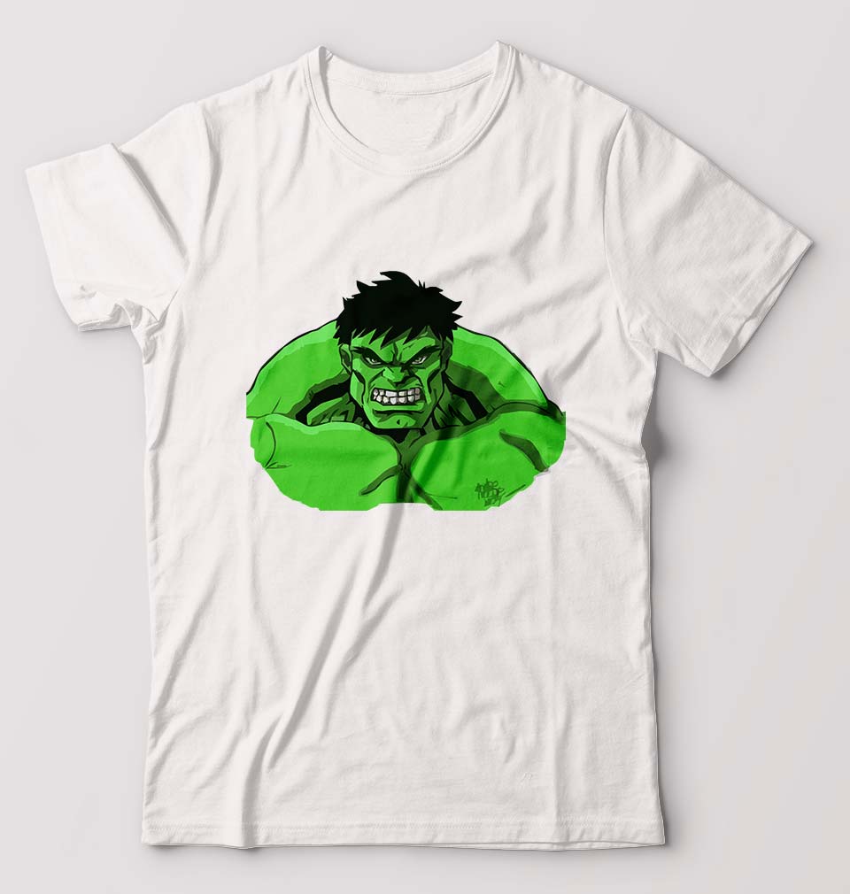 Hulk Superhero T-Shirt for Men-White-Ektarfa.online