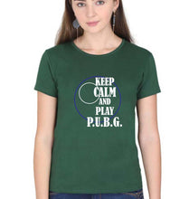 Load image into Gallery viewer, PUBG Keep Calm And Play Pubg T-Shirt for Women-Dark Green-Ektarfa.online

