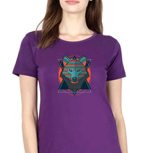 Load image into Gallery viewer, Fox Wolf T-Shirt for Women-Purple-Ektarfa.online
