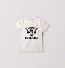 Load image into Gallery viewer, Legends are Born in November Kids T-Shirt for Boy/Girl-White-Ektarfa.online
