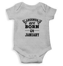 Load image into Gallery viewer, Legends are Born in January Kids Romper For Baby Boy/Girl-0-5 Months(18 Inches)-Grey-Ektarfa.online
