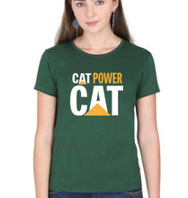 Load image into Gallery viewer, Cat Power T-Shirt for Women-Dark Green-Ektarfa.online
