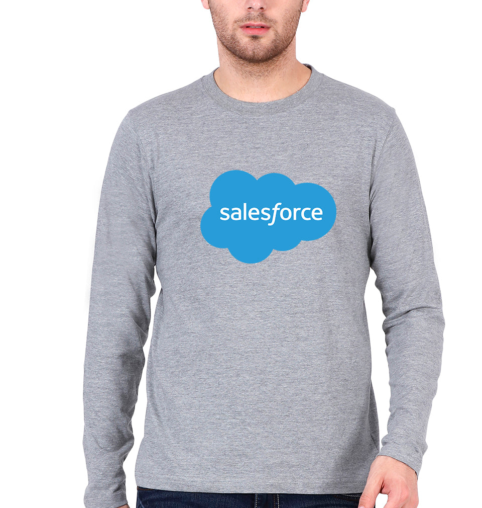 Salesforce Full Sleeves T-Shirt for Men-Grey Melange-Ektarfa.online