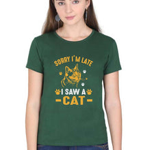 Load image into Gallery viewer, Cat Lover T-Shirt for Women-Dark Green-Ektarfa.online
