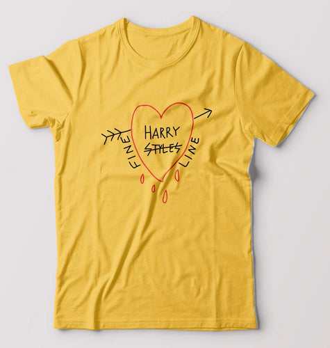 Harry Styles T-Shirt for Men-S(38 Inches)-Golden Yellow-Ektarfa.online