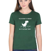 Load image into Gallery viewer, Internet Funny T-Shirt for Women-Dark Green-Ektarfa.online
