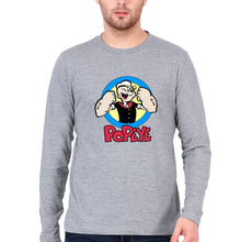 Load image into Gallery viewer, Popeye Full Sleeves T-Shirt for Men-Grey Melange-Ektarfa.online
