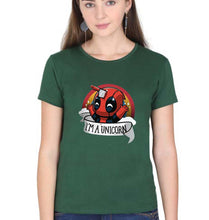 Load image into Gallery viewer, Deadpool Unicorn T-Shirt for Women-Dark Green-Ektarfa.online
