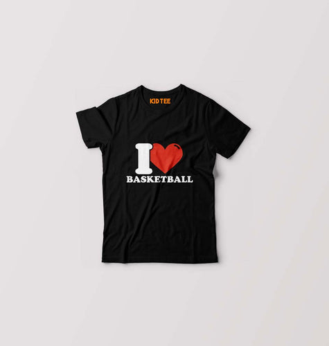 I Love Basketball Kids T-Shirt for Boy/Girl-Black-Ektarfa.online