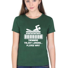 Load image into Gallery viewer, Swimming T-Shirt for Women-Dark Green-Ektarfa.online
