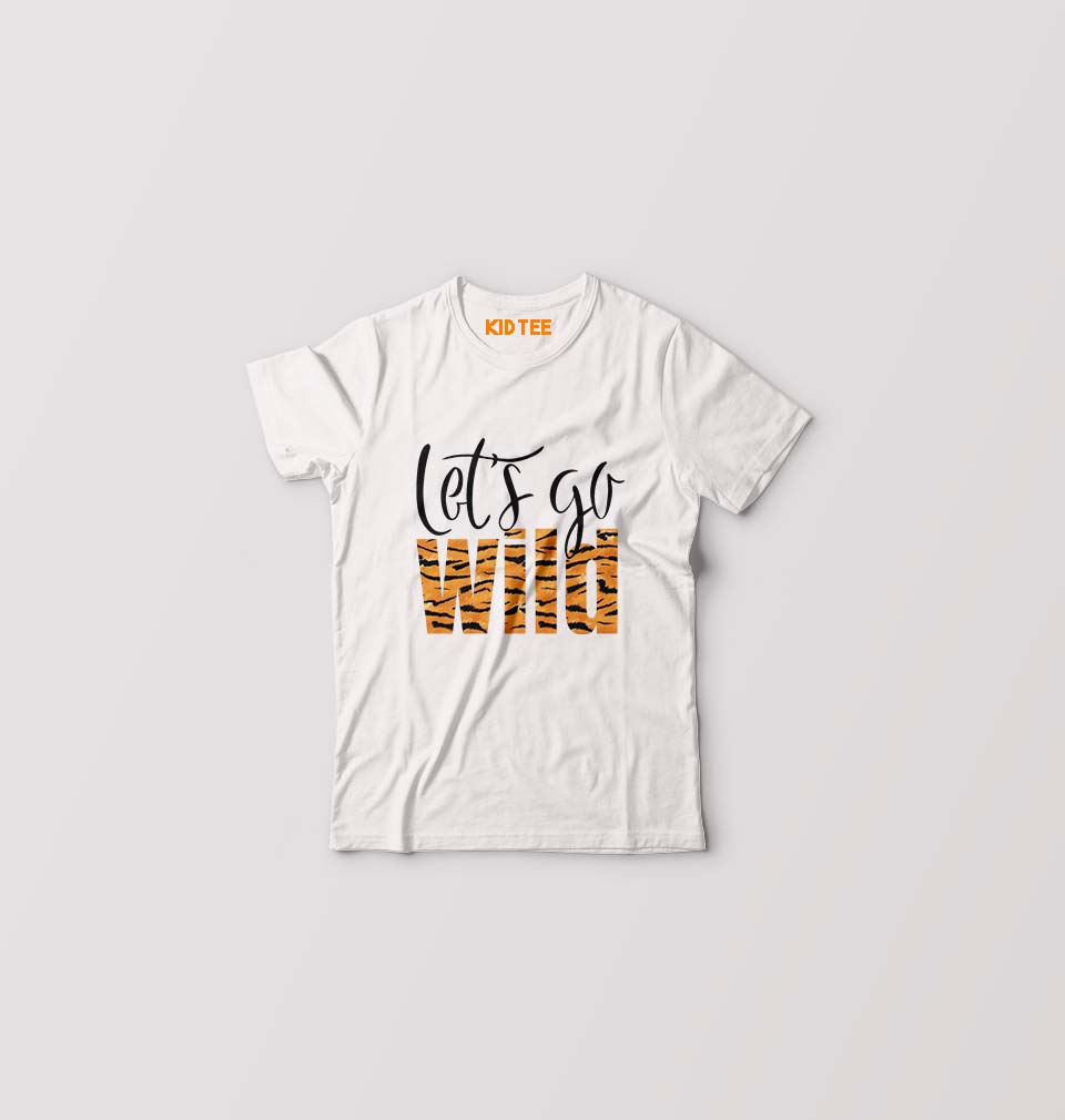 Lets Go Wild Kids T-Shirt for Boy/Girl-White-Ektarfa.online
