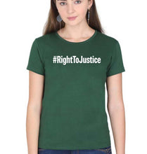 Load image into Gallery viewer, Right to Justice T-Shirt for Women-Dark Green-Ektarfa.online

