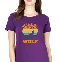 Load image into Gallery viewer, Wolf T-Shirt for Women-Purple-Ektarfa.online
