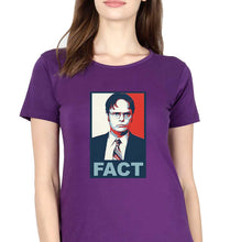 Load image into Gallery viewer, Dwight Schrute Fact T-Shirt for Women-Purple-Ektarfa.online
