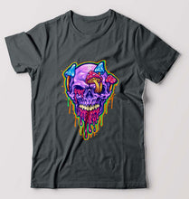 Load image into Gallery viewer, Trippy Psychedelic Skull T-Shirt for Men-Steel grey-Ektarfa.online
