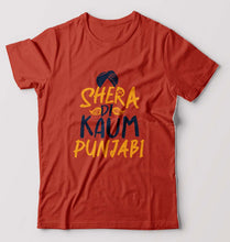 Load image into Gallery viewer, Punjabi T-Shirt for Men-Brick Red-Ektarfa.online
