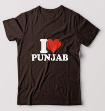 Load image into Gallery viewer, I Love Punjab T-Shirt for Men-Coffee Brown-Ektarfa.online
