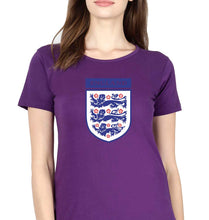 Load image into Gallery viewer, England Football T-Shirt for Women-Purple-Ektarfa.online
