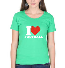 Load image into Gallery viewer, I Love Football T-Shirt for Women-flag green-Ektarfa.online
