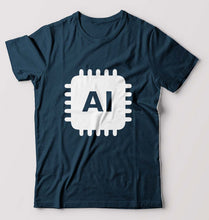 Load image into Gallery viewer, Artificial intelligence (AI) T-Shirt for Men-Petrol Blue-Ektarfa.online
