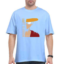 Load image into Gallery viewer, Monkey D. Luffy Oversized T-Shirt for Men-Baby Blue-Ektarfa.online
