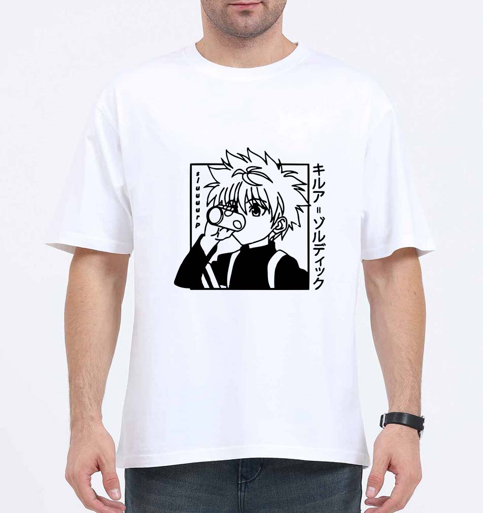 Killua Zoldyck Oversized T-Shirt for Men-White-Ektarfa.online