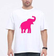 Load image into Gallery viewer, Pink Elephant Oversized T-Shirt for Men-White-Ektarfa.online
