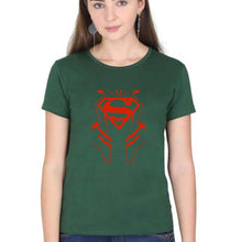 Load image into Gallery viewer, Superman Superhero T-Shirt for Women-Dark Green-Ektarfa.online
