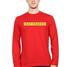 Load image into Gallery viewer, Day Trader Share Market Full Sleeves T-Shirt for Men-S(38 Inches)-Red-Ektarfa.online
