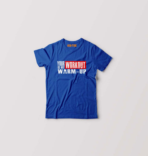 Gym Kids T-Shirt for Boy/Girl-Royal Blue-Ektarfa.online