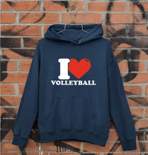 Load image into Gallery viewer, I Love Volleyball Unisex Hoodie for Men/Women-Navy Blue-Ektarfa.online
