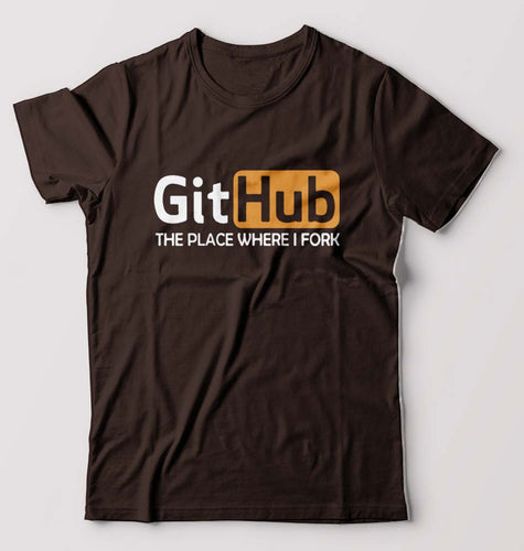 GitHub T-Shirt for Men-Coffee Brown-Ektarfa.online
