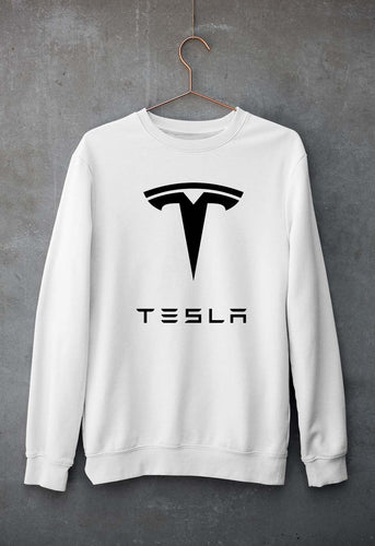 Tesla Unisex Sweatshirt for Men/Women-White-Ektarfa.online