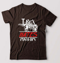 Load image into Gallery viewer, T-Rex Gym Funny T-Shirt for Men-Coffee Brown-Ektarfa.online
