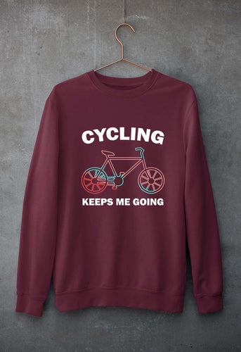 Cycling Unisex Sweatshirt for Men/Women-Maroon-Ektarfa.online