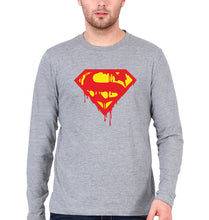 Load image into Gallery viewer, Superman Full Sleeves T-Shirt for Men-Grey Melange-Ektarfa.online
