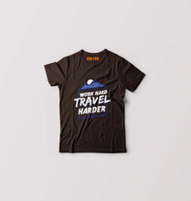Load image into Gallery viewer, Travel Harder Kids T-Shirt for Boy/Girl-Petrol Blue-Ektarfa.online
