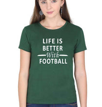 Load image into Gallery viewer, Life Football T-Shirt for Women-Dark Green-Ektarfa.online
