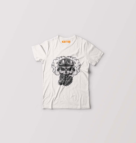 Skull Kids T-Shirt for Boy/Girl-White-Ektarfa.online