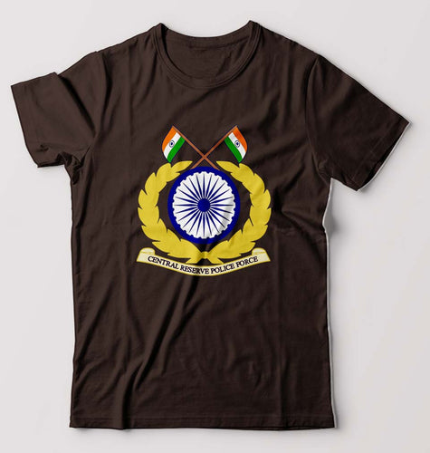 CRPF T-Shirt for Men-Coffee Brown-Ektarfa.online