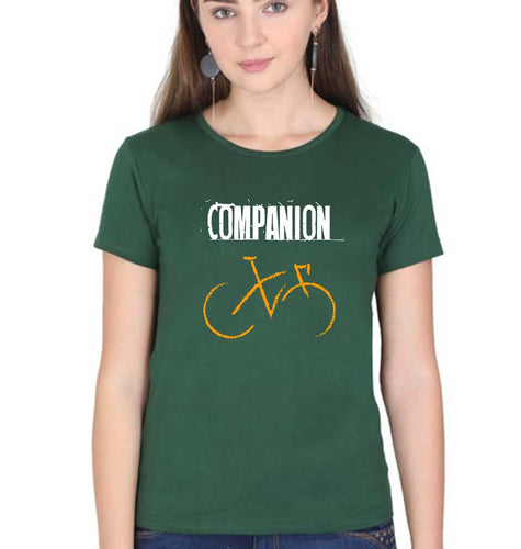 Cycling Companion T-Shirt for Women-Dark Green-Ektarfa.online