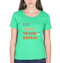 Load image into Gallery viewer, Share Market(Stock Market) T-Shirt for Women-Flag Green-Ektarfa.online

