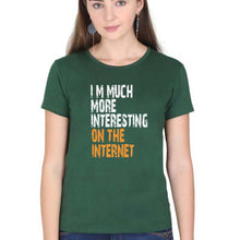 Load image into Gallery viewer, Internet Funny T-Shirt for Women-Dark Green-Ektarfa.online
