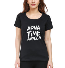 Load image into Gallery viewer, Apna Time Aayega T-Shirt for Women-Black-Ektarfa.online
