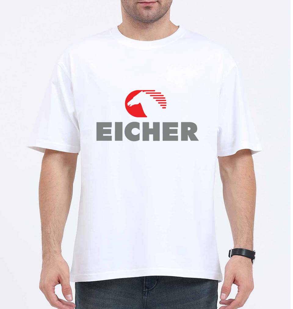 Eicher Oversized T-Shirt for Men-White-Ektarfa.online