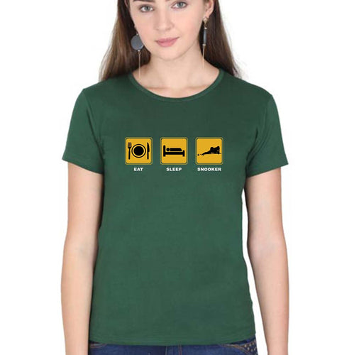 Snooker T-Shirt for Women-Dark Green-Ektarfa.online