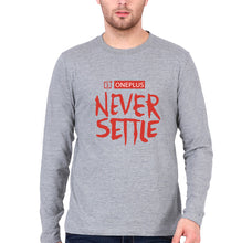Load image into Gallery viewer, OnePlus Full Sleeves T-Shirt for Men-Grey Melange-Ektarfa.online
