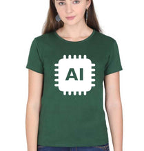 Load image into Gallery viewer, Artificial intelligence (AI) T-Shirt for Women-Dark Green-Ektarfa.online
