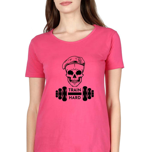 Gym Train Hard T-Shirt for Women-Pink-Ektarfa.online