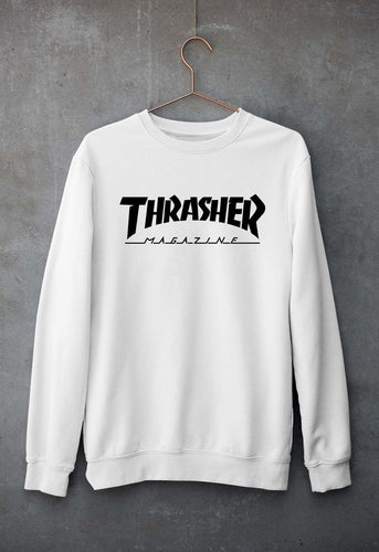 Thrasher Magazine Unisex Sweatshirt for Men/Women-S(40 Inches)-White-Ektarfa.online